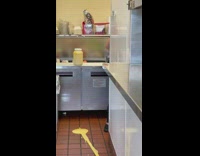 Worker spills mustard twice cleaning up 