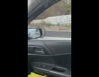 Lost Truck Tire Rolls Over Highway Road