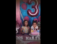 Guy zooms in eye video of little girls birthday 