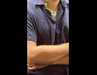 Collab Subway Creatures - Man rides train with pet leaf insect