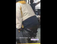 Man sags down his pants and shows his buttcheeks on bus