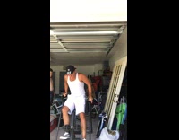 Machine flips white shirt guy upside down