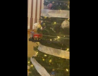 Submitters Christmas tree builts train track around tree