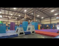Gymnast misses landing slomo