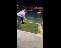 Collab BitchMP - Guy in dress clothes nails golf ball