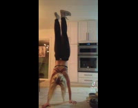 Girl does handstand falls on face