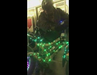 man light up motorcycle subway