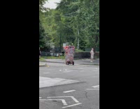 Three wheeled motorcycle with lots of decoration