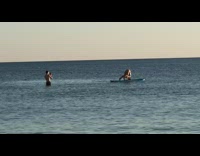 Girl headstand Paddleboard fall into water fails