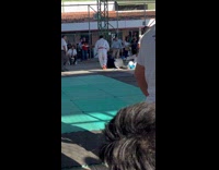 Karate judge hit and fell from chair