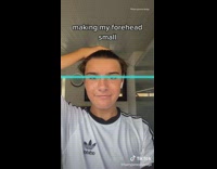 Guy uses filter to make forehead smaller 