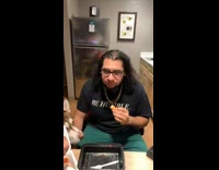 Guy tells friend shrimp fried the rice joke 