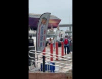 Man and Woman tiktok dance at seaside