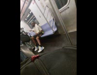 Man use body spray smoke inside train