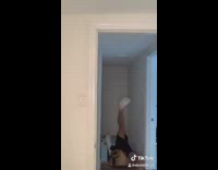 Rick morty sweater guy falls backwards stairs 