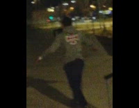 Guy does various tricks on scooter bicycle