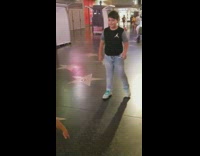 Kid does cartwheel and hits little kid green shirt in face hollywood walk of fame stars