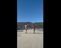 2 lifeguards race at beach Part 2 