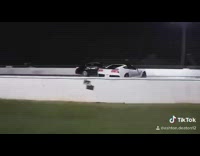 Car crashes into other while racing on track 