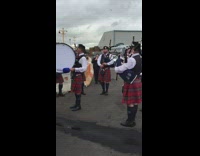 Red kilt men band music 