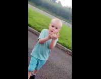 Boy show how to say bad words with fingers