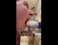 Looks like girl eats and spits out friend