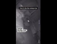 Toddler twins argues caught on the cctv
