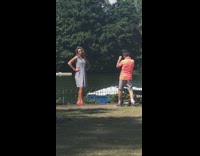 Collab IITW - Mother grey dress kid orange shirt bike