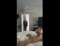 Guy comes home finds woman still in bed 