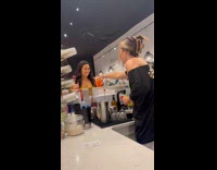 Barista pranks regular customer sipping on her drink