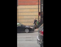 Denim jacket swan lake poster girl 