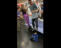 Passengers climbs on seat while squirrel wanders Part 2