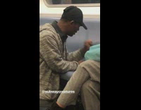 Guy makes a beat with subway seat and a pencil and freestyle raps #BluePointWhatTheL