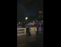 Guy poses by fountain