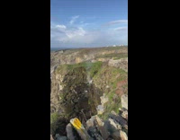 Guy goes on hike and sees upside down waterfall 