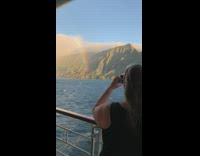 Rainbow appeared with the filmer on a cruise ship