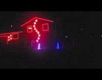 House Christmas decoration light show music night