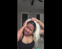 Collab BitchIG2 - Girl removes her blonde wig 