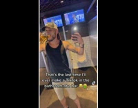 Guy films himself drinking beer in bathroom fart