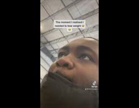 Guy pulls down mask and drops chip from mouth 