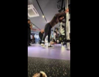 Man groin kick by woman in gym