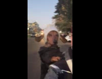 Dog rides man back on beer run