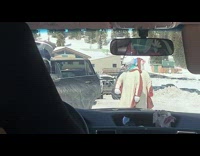 Two boys brown onesie costume tiktok dance snow