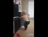 Baby cooking kim kardashian pan eggs fridge