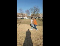 Boyfriend lifts up girlfriend in slow motion