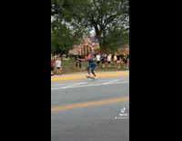 Collab Clips mpugc - Guy wearing Spiderman costume doing tricks on skateboard