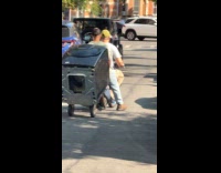 Collab WINY - Scooter passenger drag washing machine on hand truck