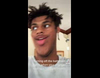 Collab ClipsIG - Guy turns off bathroom light while sibling showers 