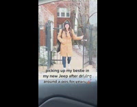 Girl reacts to friends new car 