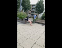 Man Trips on Skateboard and Falls on Ground